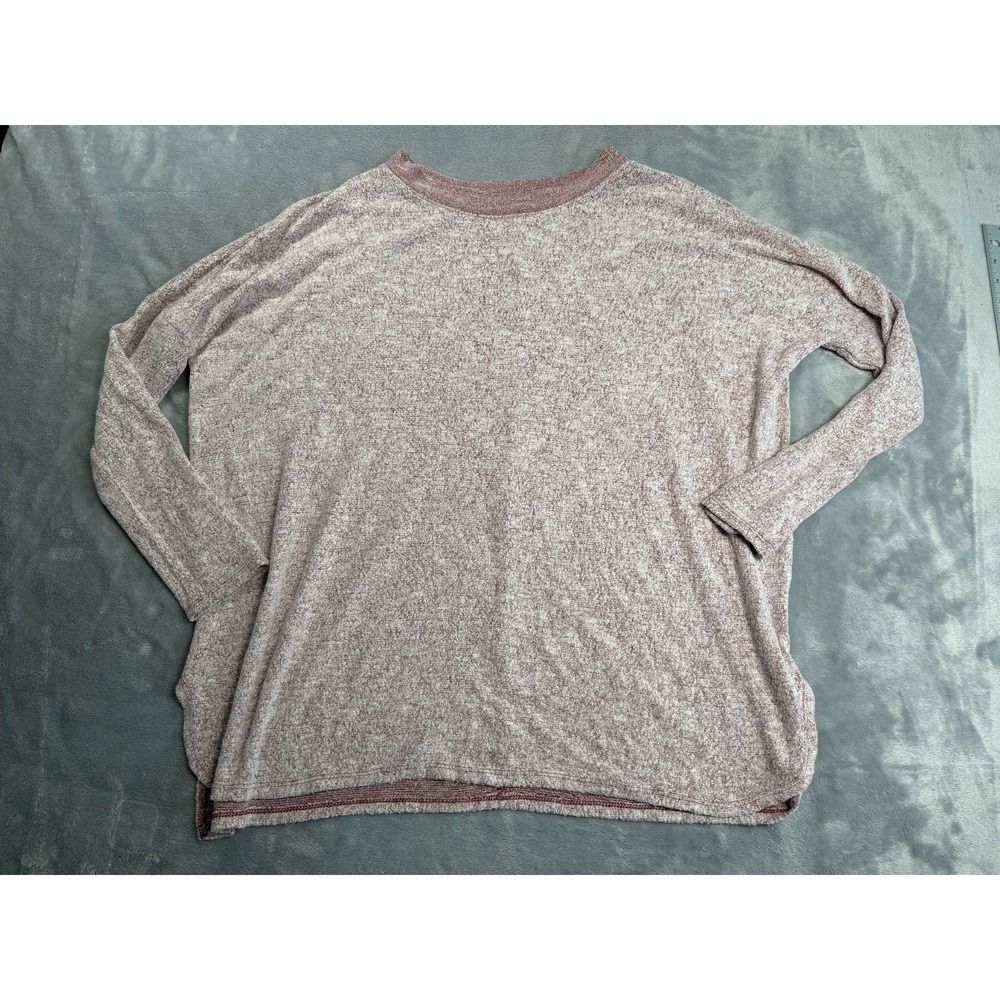 Cherish Sweater Womens Dusty Rose Textured Tight Knit Standard Fit Side Slit